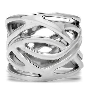 TK144 - High polished (no plating) Stainless Steel Ring with No Stone