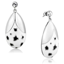 Load image into Gallery viewer, TK1462 - High polished (no plating) Stainless Steel Earrings with Top Grade Crystal  in Clear