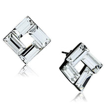 Load image into Gallery viewer, TK1464 - IP Black(Ion Plating) Stainless Steel Earrings with Top Grade Crystal  in Clear