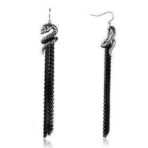 TK1479 - Two-Tone IP Black Stainless Steel Earrings with No Stone