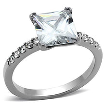 Load image into Gallery viewer, TK1486 - High polished (no plating) Stainless Steel Ring with AAA Grade CZ  in Clear