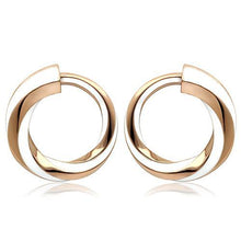 Load image into Gallery viewer, TK1488 - IP Rose Gold(Ion Plating) Stainless Steel Earrings with Epoxy  in White