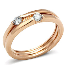 Load image into Gallery viewer, TK1491 - IP Rose Gold(Ion Plating) Stainless Steel Ring with AAA Grade CZ  in Clear