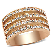 Load image into Gallery viewer, TK1492 - IP Rose Gold(Ion Plating) Stainless Steel Ring with AAA Grade CZ  in Clear
