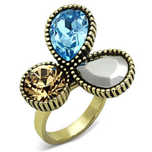 Load image into Gallery viewer, TK1496 - IP Gold(Ion Plating) Stainless Steel Ring with Top Grade Crystal  in Multi Color
