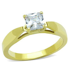 Load image into Gallery viewer, TK1511 - IP Gold(Ion Plating) Stainless Steel Ring with AAA Grade CZ  in Clear