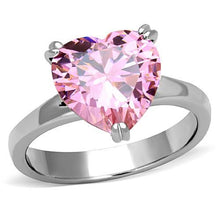 Load image into Gallery viewer, TK1513 - High polished (no plating) Stainless Steel Ring with AAA Grade CZ  in Rose