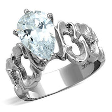 Load image into Gallery viewer, TK1534 - High polished (no plating) Stainless Steel Ring with AAA Grade CZ  in Clear