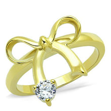 Load image into Gallery viewer, TK1585 - IP Gold(Ion Plating) Stainless Steel Ring with AAA Grade CZ  in Clear