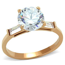Load image into Gallery viewer, TK1595 - IP Rose Gold(Ion Plating) Stainless Steel Ring with AAA Grade CZ  in Clear