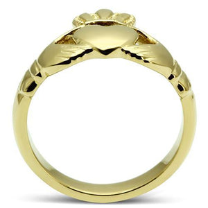 TK160G - IP Gold(Ion Plating) Stainless Steel Ring with No Stone