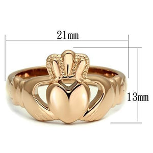 TK160R - IP Rose Gold(Ion Plating) Stainless Steel Ring with No Stone