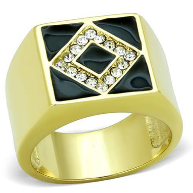 TK1613 - IP Gold(Ion Plating) Stainless Steel Ring with Top Grade Crystal  in Clear