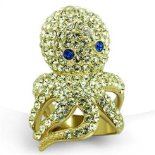 Load image into Gallery viewer, TK1640 - IP Gold(Ion Plating) Stainless Steel Ring with Top Grade Crystal  in Multi Color