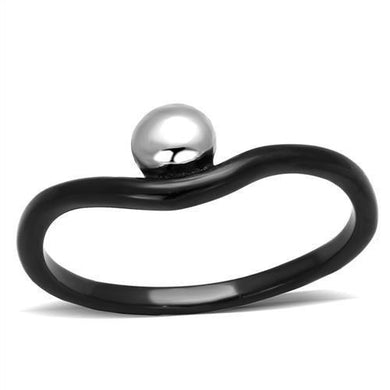 TK1645 - Two-Tone IP Black Stainless Steel Ring with No Stone