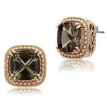 Load image into Gallery viewer, TK1674 - IP Rose Gold(Ion Plating) Stainless Steel Earrings with Genuine Stone  in Brown