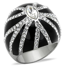 Load image into Gallery viewer, TK1679 - High polished (no plating) Stainless Steel Ring with Top Grade Crystal  in Clear