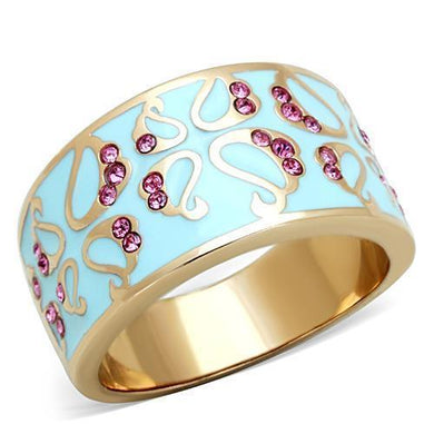 TK1689 - IP Rose Gold(Ion Plating) Stainless Steel Ring with Top Grade Crystal  in Rose