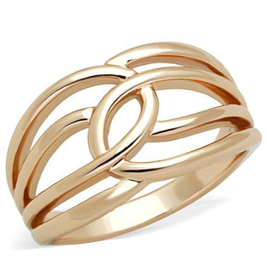 TK1696 - IP Rose Gold(Ion Plating) Stainless Steel Ring with No Stone