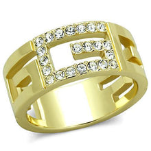 Load image into Gallery viewer, TK1712 - IP Gold(Ion Plating) Stainless Steel Ring with Top Grade Crystal  in Clear