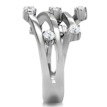 Load image into Gallery viewer, TK173 - High polished (no plating) Stainless Steel Ring with Top Grade Crystal  in Clear