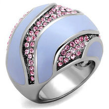 Load image into Gallery viewer, TK1744 - High polished (no plating) Stainless Steel Ring with Top Grade Crystal  in Light Rose