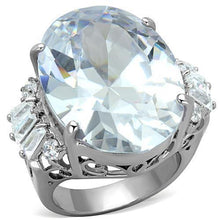 Load image into Gallery viewer, TK1747 - High polished (no plating) Stainless Steel Ring with AAA Grade CZ  in Clear