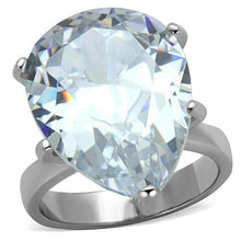 Load image into Gallery viewer, TK1750 - High polished (no plating) Stainless Steel Ring with AAA Grade CZ  in Clear