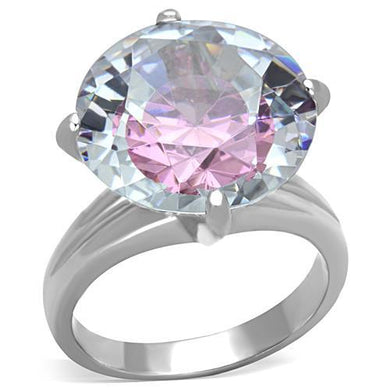 TK1751 High polished (no plating) Stainless Steel Ring with AAA Grade CZ in Multi Color