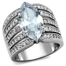 Load image into Gallery viewer, TK1752 - High polished (no plating) Stainless Steel Ring with AAA Grade CZ  in Clear