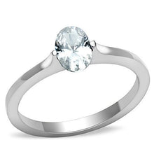 Load image into Gallery viewer, TK1762 - High polished (no plating) Stainless Steel Ring with AAA Grade CZ  in Clear