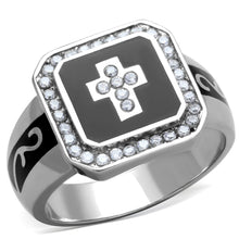 Load image into Gallery viewer, TK1766 - High polished (no plating) Stainless Steel Ring with AAA Grade CZ  in Clear