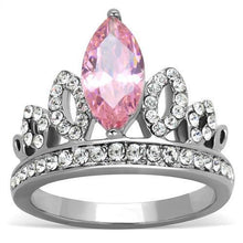 Load image into Gallery viewer, TK1771 - High polished (no plating) Stainless Steel Ring with AAA Grade CZ  in Rose