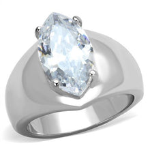 Load image into Gallery viewer, TK1774 - High polished (no plating) Stainless Steel Ring with AAA Grade CZ  in Clear