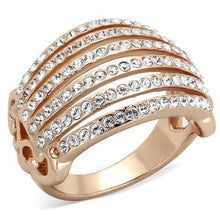 Load image into Gallery viewer, TK1797 - IP Rose Gold(Ion Plating) Stainless Steel Ring with Top Grade Crystal  in Clear