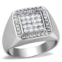 Load image into Gallery viewer, TK1802 - High polished (no plating) Stainless Steel Ring with AAA Grade CZ  in Clear