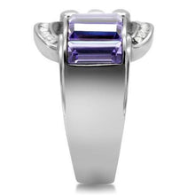 Load image into Gallery viewer, TK181 - High polished (no plating) Stainless Steel Ring with Top Grade Crystal  in Tanzanite