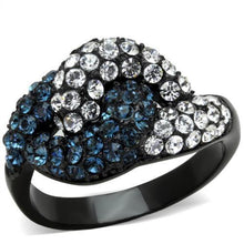 Load image into Gallery viewer, TK1833 - IP Black(Ion Plating) Stainless Steel Ring with Top Grade Crystal  in Montana