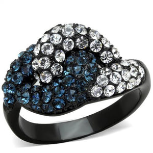 TK1833 - IP Black(Ion Plating) Stainless Steel Ring with Top Grade Crystal  in Montana
