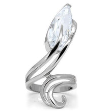 Load image into Gallery viewer, TK183 - High polished (no plating) Stainless Steel Ring with AAA Grade CZ  in Clear
