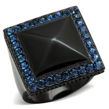 Load image into Gallery viewer, TK1841 - IP Black(Ion Plating) Stainless Steel Ring with Top Grade Crystal  in Montana