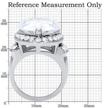 Load image into Gallery viewer, TK184 - High polished (no plating) Stainless Steel Ring with AAA Grade CZ  in Clear
