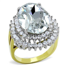Load image into Gallery viewer, TK1894 - Two-Tone IP Gold (Ion Plating) Stainless Steel Ring with Top Grade Crystal  in Clear