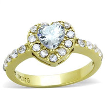 Load image into Gallery viewer, TK1900 - IP Gold(Ion Plating) Stainless Steel Ring with AAA Grade CZ  in Clear