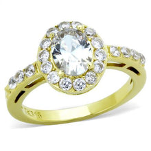 Load image into Gallery viewer, TK1901 - IP Gold(Ion Plating) Stainless Steel Ring with AAA Grade CZ  in Clear