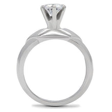 Load image into Gallery viewer, TK191 - High polished (no plating) Stainless Steel Ring with AAA Grade CZ  in Clear