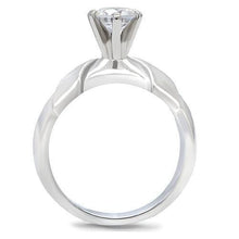 Load image into Gallery viewer, TK191 - High polished (no plating) Stainless Steel Ring with AAA Grade CZ  in Clear