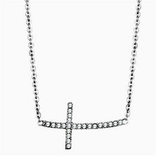 Load image into Gallery viewer, TK1931 - High polished (no plating) Stainless Steel Necklace with Top Grade Crystal  in Clear