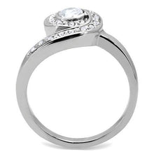 Load image into Gallery viewer, TK195 - High polished (no plating) Stainless Steel Ring with AAA Grade CZ  in Clear