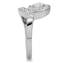 Load image into Gallery viewer, TK195 - High polished (no plating) Stainless Steel Ring with AAA Grade CZ  in Clear
